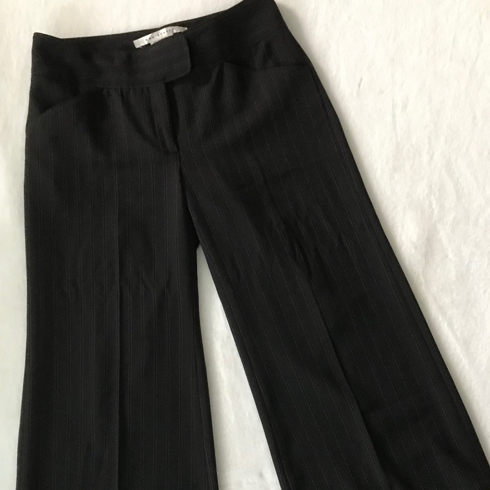 Max Studio | Black Pin Stripe Wide Leg Crop Pant 4 - Picture 5 of 8
